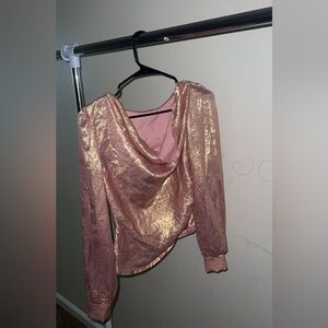 Elegant Pink and Gold Women's Top